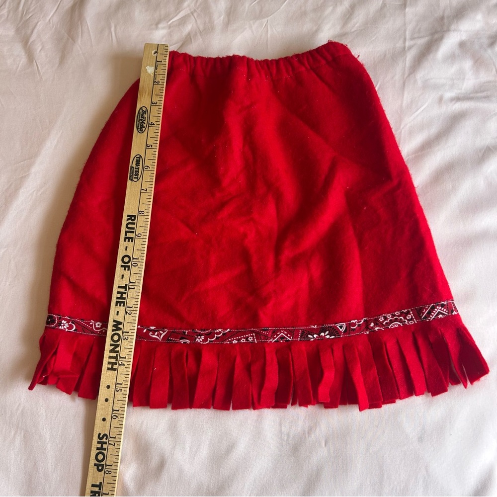 Red & White Cowgirl/Western Costume – Girls Size 6–8 (Small) - Picture 9 of 10
